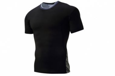 Đồng Phục Áo Thun Cổ Tròn Màu Đen Vải Cá Sấu