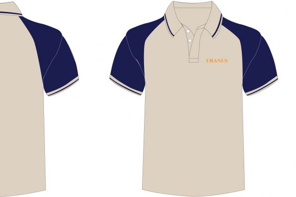 Áo Thun Màu Kem Phối Xanh Bích