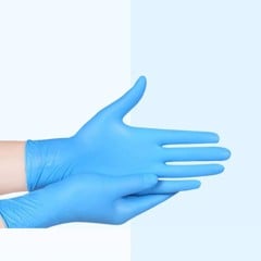 Găng Tay Nitrile Tổng Hợp Màu Xanh 